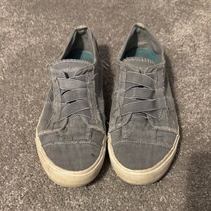 Womens Gray/Blue Casual Sneakers